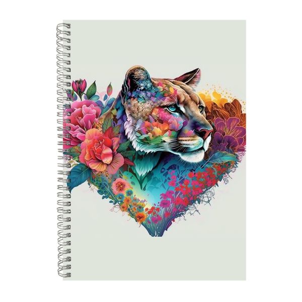 Cougar 6 Watercolor Heart Notebook Animal Gift Idea Notepad Pad 117