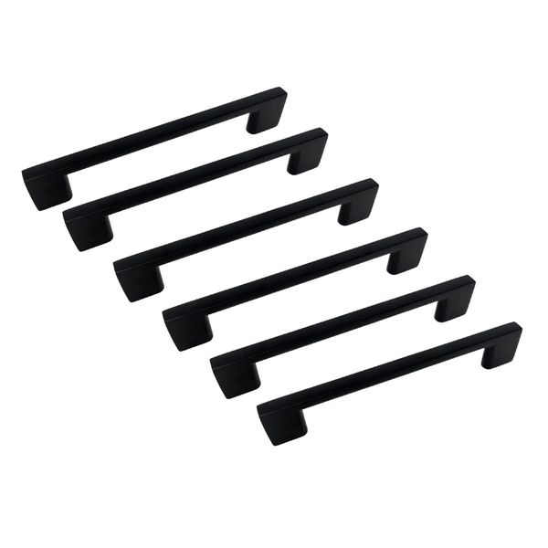 Cupboard Bar Handle Neptune Black PDR Coat 192MM - (Pack of 6)