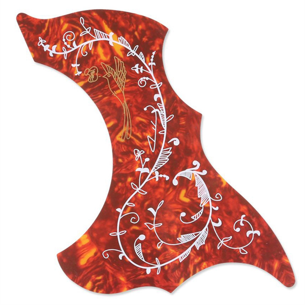 Colorful Flower and Bird Guitar Pickguard Decor Self-Viscous Sticker