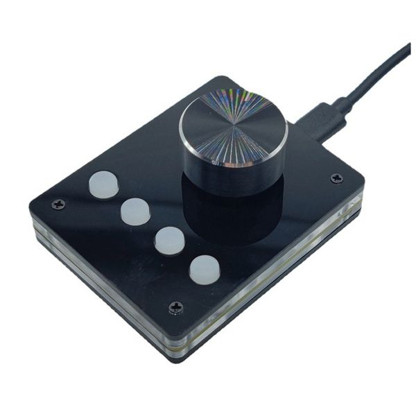 Multimedia Programmable USB Knob Custom Keyboard (Small White Button)
