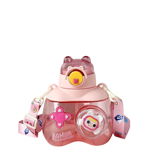 Cute Summer Straw Plastic Water Bottle