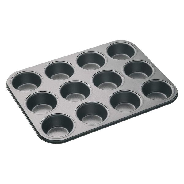 12-Cavity Non-Stick Mini Muffin and Cupcake Pan - Black