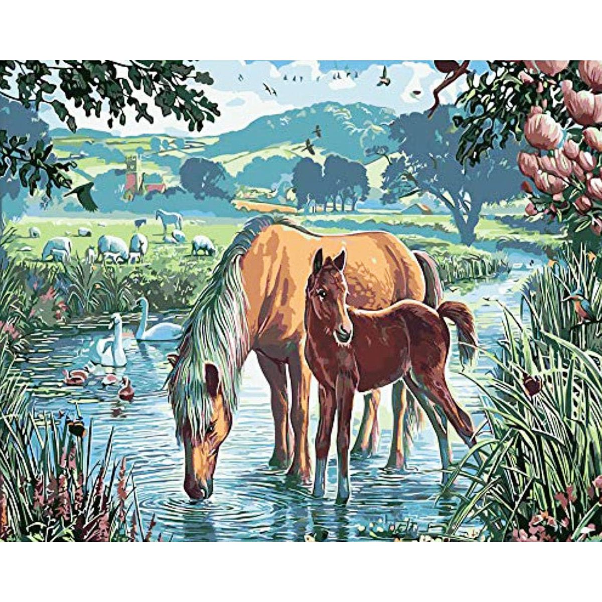 Paint By Numbers 40cmx50cm Pony Horse Foal By the River Shop Today