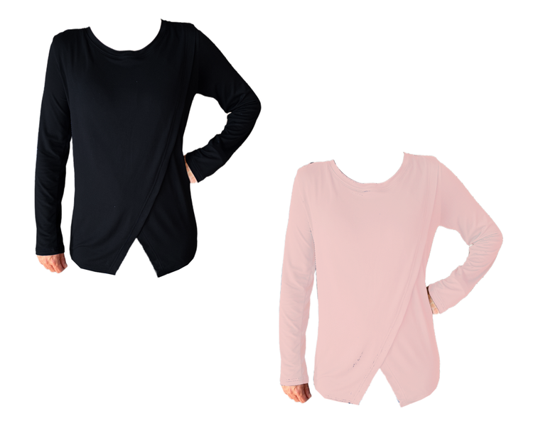 Long Sleeve-2 Pack-Black &amp; Pink image