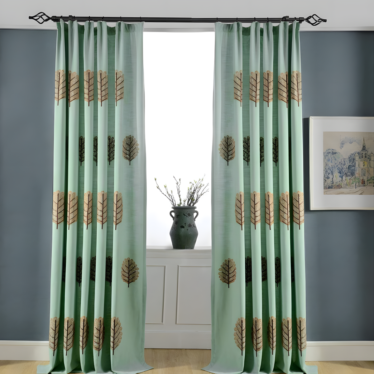 Double Curtain Rod Set,Window Rods Treatment Hardware Top