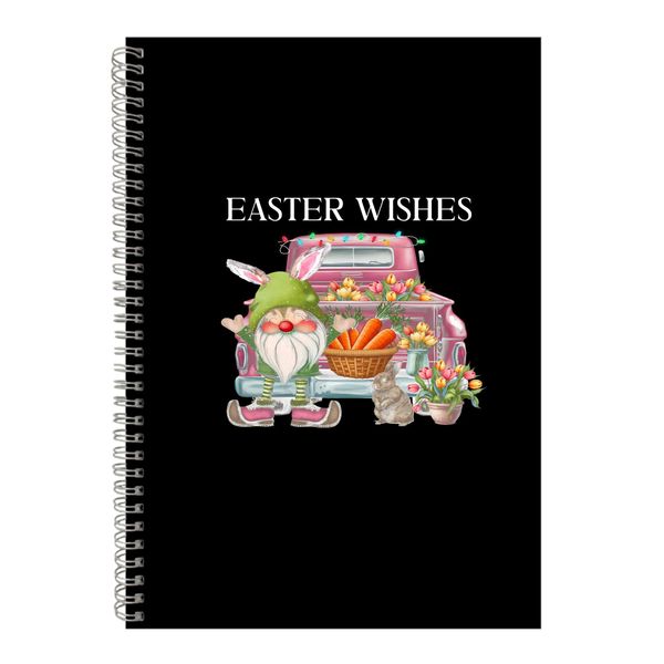 Wishes A4 Notebook Spiral Lined Easter Graphic Design Notepad Present 090