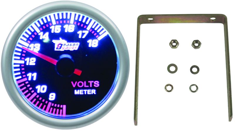 Dragon Gauge 52mm Voltage Gauge - Silver