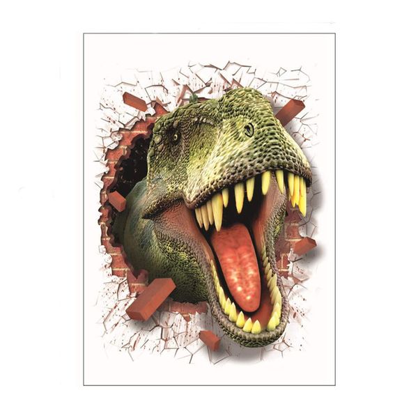 3D Dinosaur Wall Sticker Kids Bedroom Playroom Cracked Decal Mural Decor