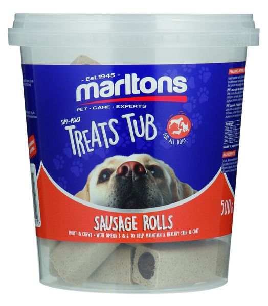 Marltons Semi Moist Sausage Rolls Tub 500G