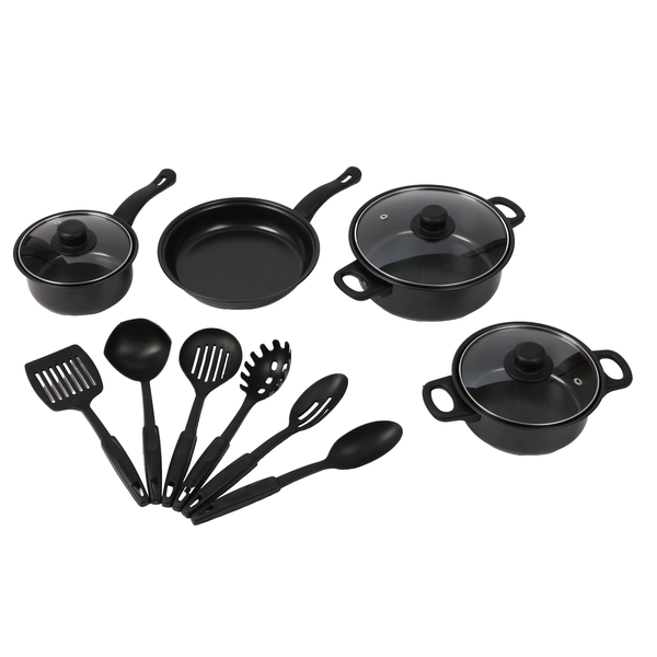 13Pcs Non-Stick Cookware Set With Comfort Handle For Home &amp; Kitchen