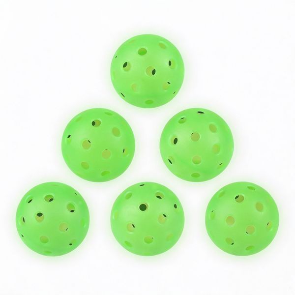 Koirerooy Pickleball Balls, 6 Pack 40 holes Outdoor Glow