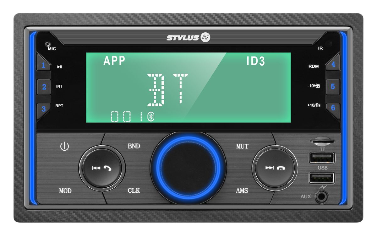 Stylus AV 2 Din FM/Dual 5A USB/Bluetooth /RDS Receiver CAV9010DCKBT