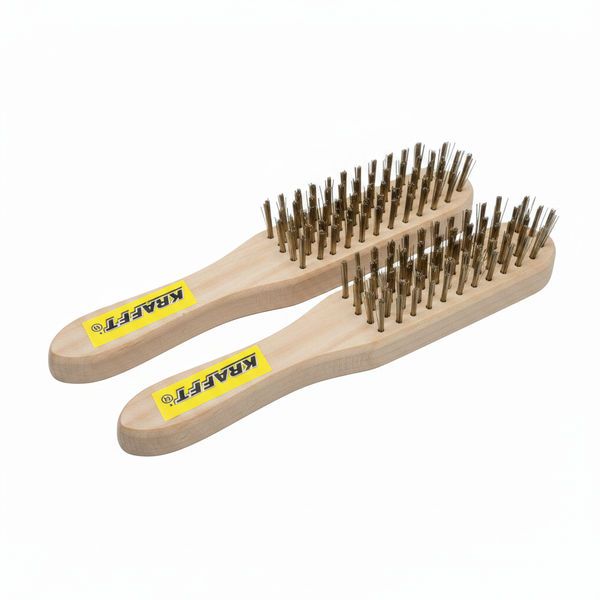 Krafft Stainless Steel 5 Row Wire Brush for Rust and Debris - 2 Pack