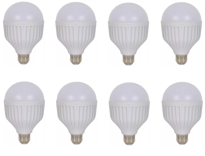 JB Luxx 15W Emergency Rechargeable E27 LED Smart Bulb - Set of 8