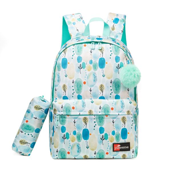 Jasminestar 2 Piece School Backpack with Pencil Case