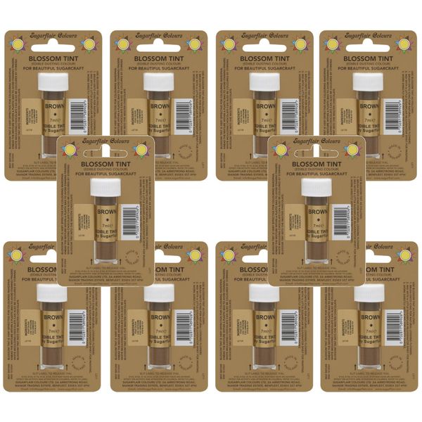 Sugarflair Brown Edible Blossom Tints Cake Icing Colour Dust Powder - 10 Piece