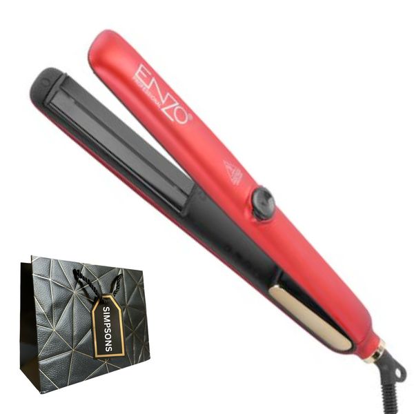 Enzo - Vapor &amp; Infrared Straightener Dual-Use Curler&amp; Luxury Simpsons Bag