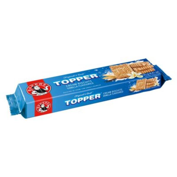 Bakers Topper Biscuits Vanilla 12 × 125 g - Premium Biscuits for Desserts