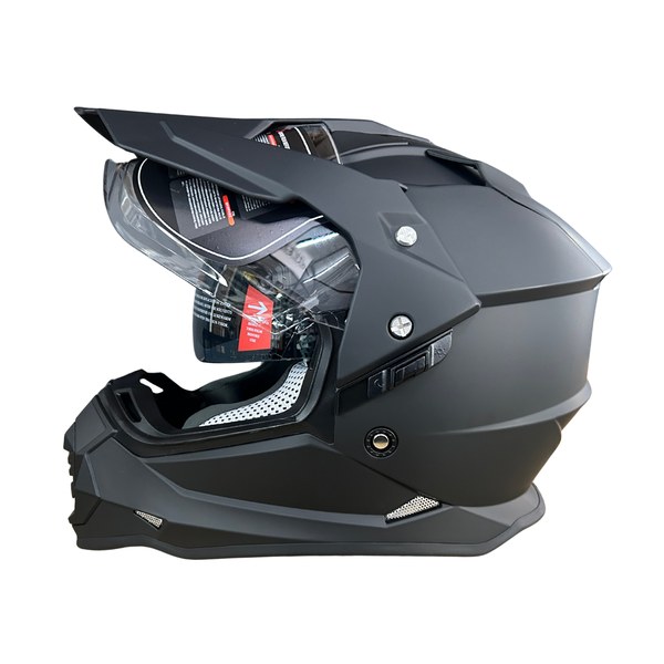 YOHE 632A Solid Matt Black Adventure Helmet