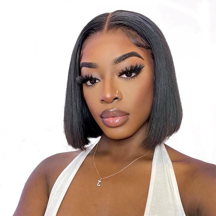 Virgin Human Hair Glueless Full Frontal Short Bob Wig Shop Today Get It Tomorrow 6135