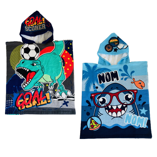 Kids Beach Hooded Towel (115cmx50cm) Set of 2