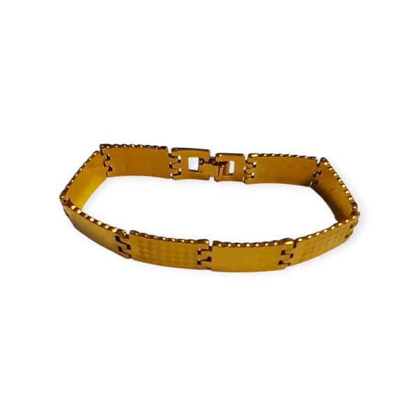 Premium Gold Plated Textured Link Bracelet