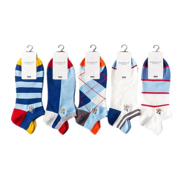 Men's Sports Socks, Short Socks, Boat Socks - 5 Piece