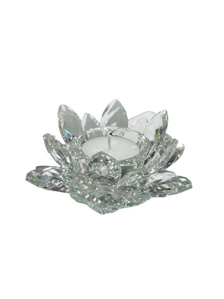 Fashion Crystal Lotus Candle Holder