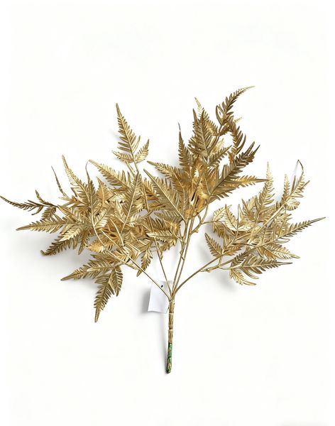 Golden Faux Fern Branch
