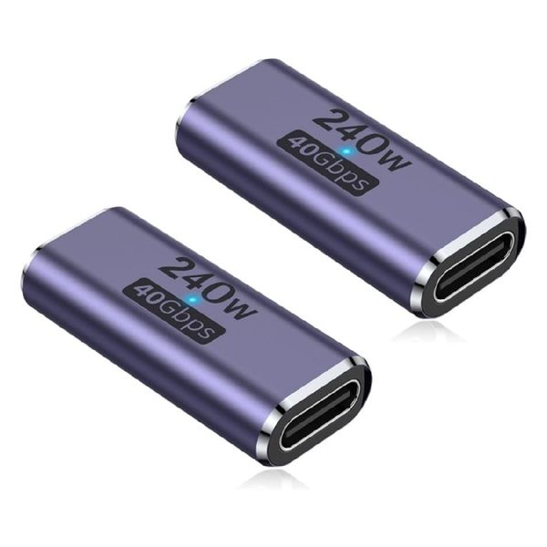 2 Pack 240W USB C Coupler USB Type C Female to Female Adapter Extender