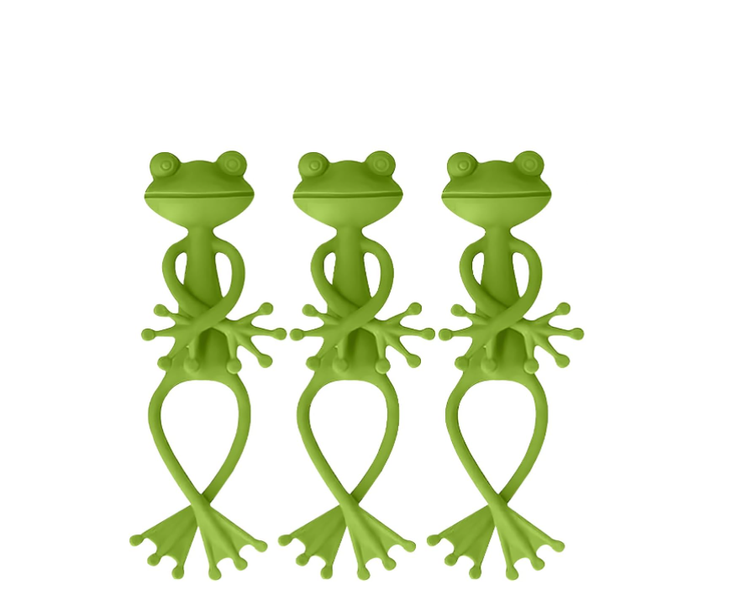 Cute Green Frog Holder, Funny Plant Support Clips, Small Garden Décor