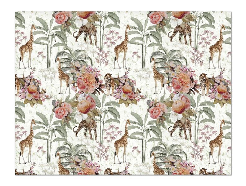 A3 Disposable Paper Placemat Set - African Safari Rose