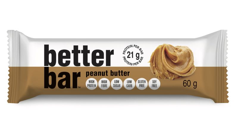 Better Bar - High Protein &amp; Fibre, Low Sugar - Peanut Butter - 12x60g