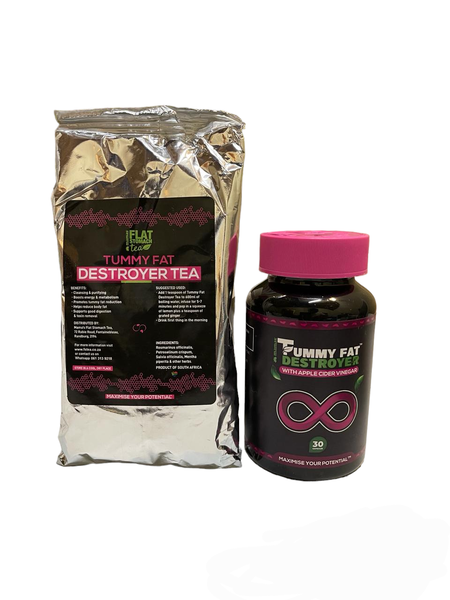 Tummy Fat Destroyer 30-Capsules &amp; Tummy Destroyer Tea Sachet