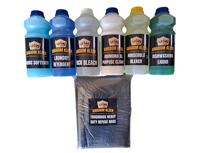 Kingdom Kleen 1litre Detergent Combo with Washing Detergents + Refuse Bags