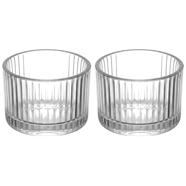 2 Pack Glass Fine-Grained Mini Candle Cup - Transparent
