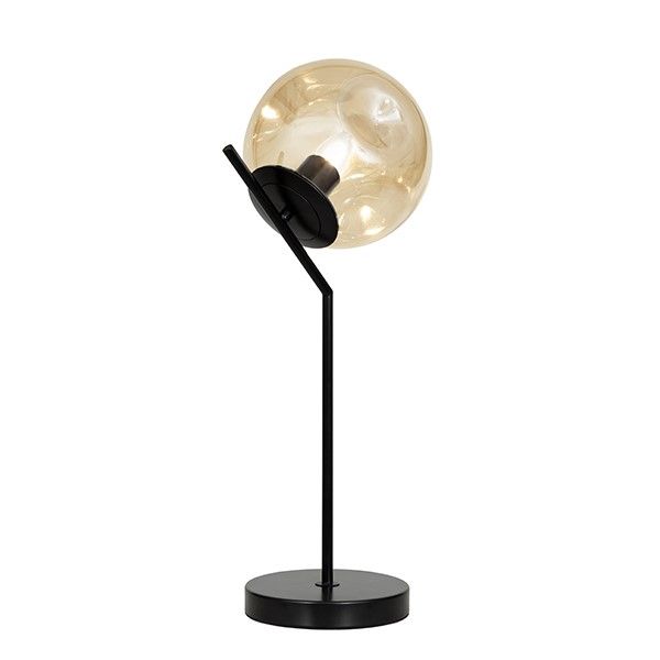 Glass and Metal Champagne Table Lamp - 57cm
