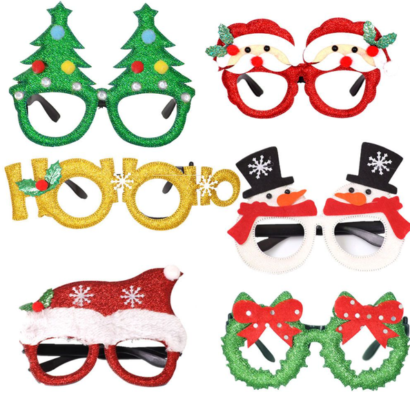 6 Pcs Christmas Glasses Glitter Party Glasses