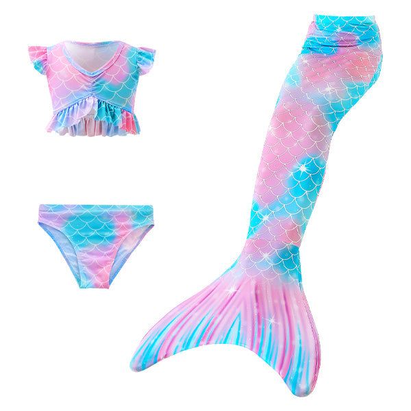 Iconix 3 Piece Kids Candied Colours Mermaid Bikini | GB69