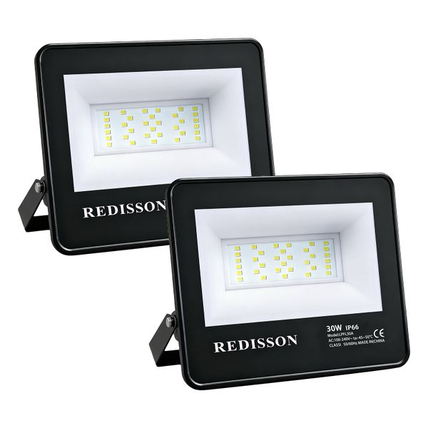 Redisson 2 Pack 30W LED Floodlight IP66 Waterproof Flood Light for Outdoor