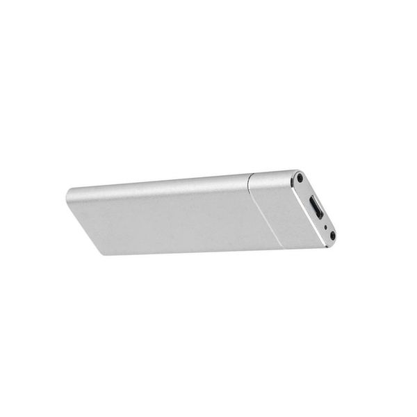 Silver Aluminum M.2 NVMe SSD Enclosure - USB-C External Case (M-Key Only)