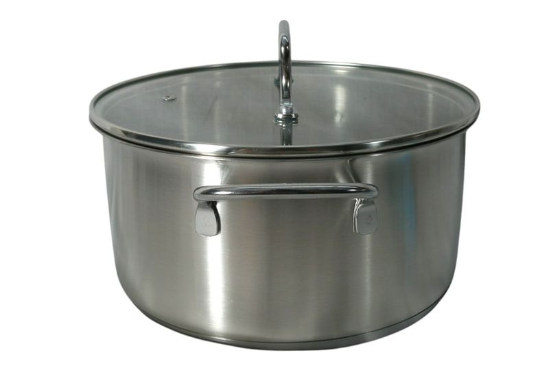 Excellent Housewares Stainless steel Round Casserole 22x11cm - 3.85L