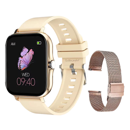 Golden Perfect Dual Strap Smartwatch for Women - Health & Sports Tracker Image