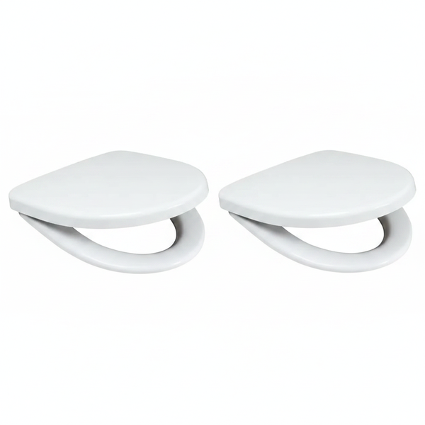 Wirquin Toilet Seat with Stainless Steel Hinge - White, 1.7 kg - 2 Pack