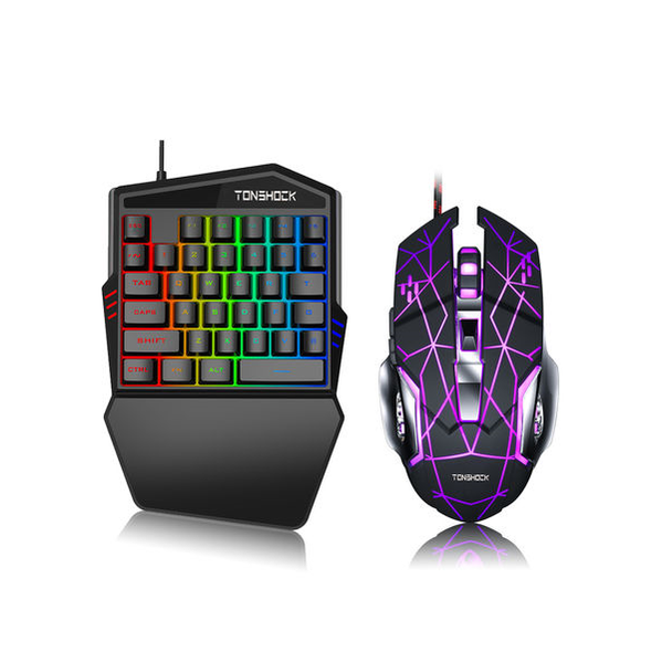 TONSHOCK One Handed Gaming Keyboard and Mouse Set