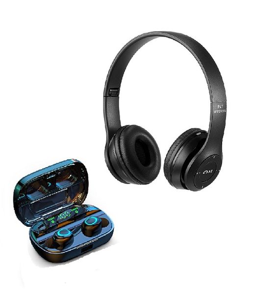 Wireless Headphones &amp; Earbuds Combo