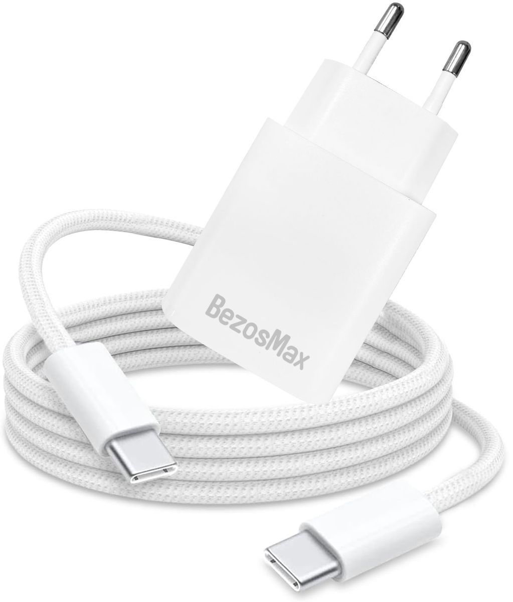 BezosMax 33W USB C European Plug Adapter with 1m Cable for Travel