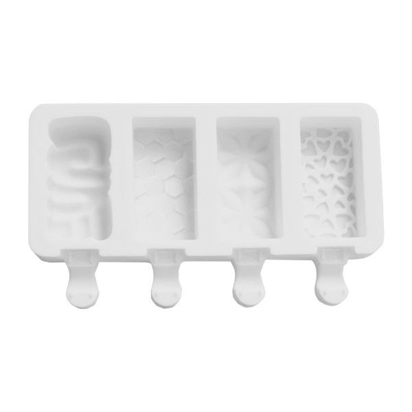 Silicone Popsicle Mould With 4 Compartments - White