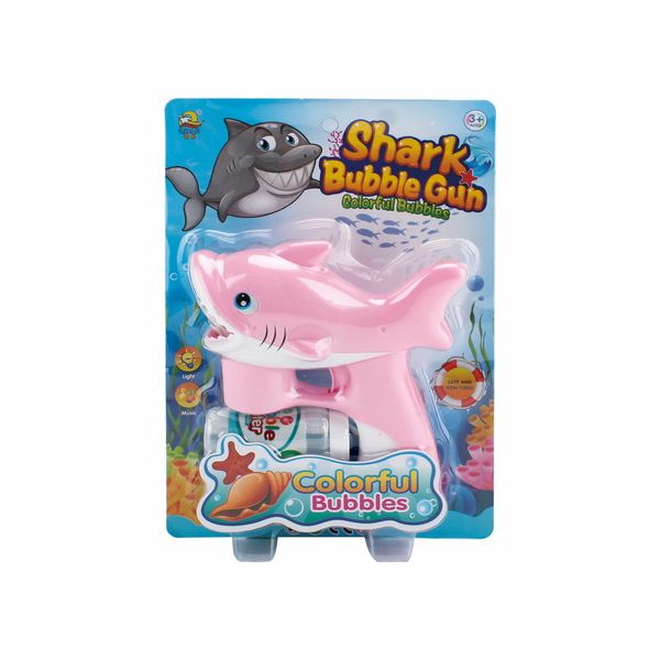 Pink Shark Bubble Gun Blower for Kids