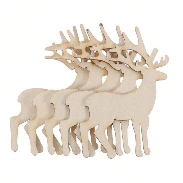 20 Piece Wooden Standing Christmas Reindeer Decor - Brown